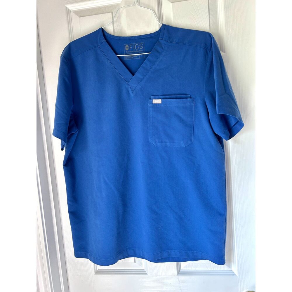 Figs Leon Royal Blue Scrub Top Mens Large